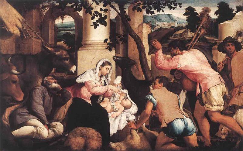 Jacopo Bassano The Adoration of the Shepherds oil painting image